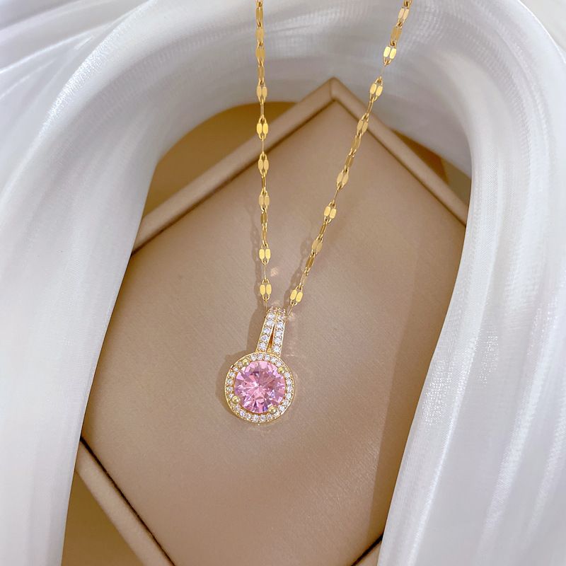 Collana con ciondolo a forma di cuore in acciaio al titanio, zircone rotondo, versatile, per donna, ideale come regalo per San Valentino, festa della mamma, compleanno, anniversario_voghion.com