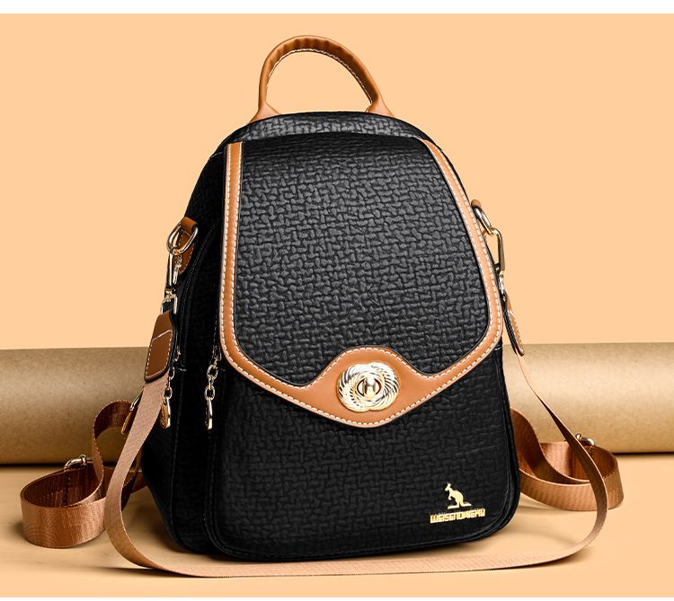 2024 New Fashionable Women's Bag, Small Texture Backpack, Female Buckle, Versatile, Single Shoulder_voghion.com