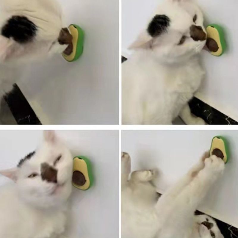Guangying Katzenspielzeug, kreatives Zahnreinigungsspielzeug, rotierender Avocado-Katzenminze-Ball, Katzen-Kauspielzeug, Heimtierbedarf_voghion.com