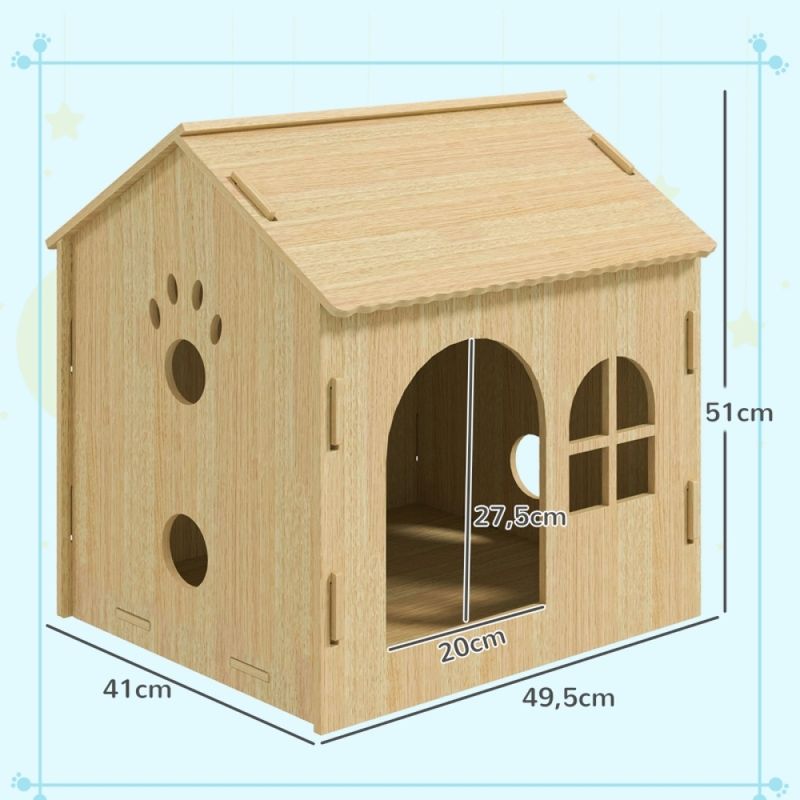 Hundehütte/Katzenhaus für den Innenbereich, niedliches Design, 50 x 41 x 51 cm_voghion.com