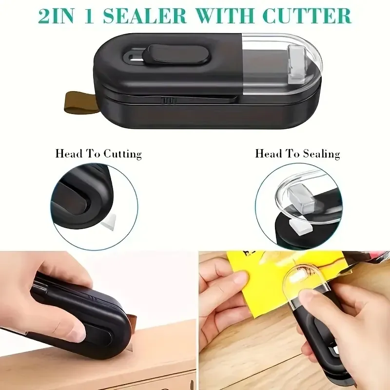 USB Charging Mini Sealing Machine, Heat Sealing Machine, Rechargeable Portable Sealing Machine For Plastic Bag Food Storage_voghion.com