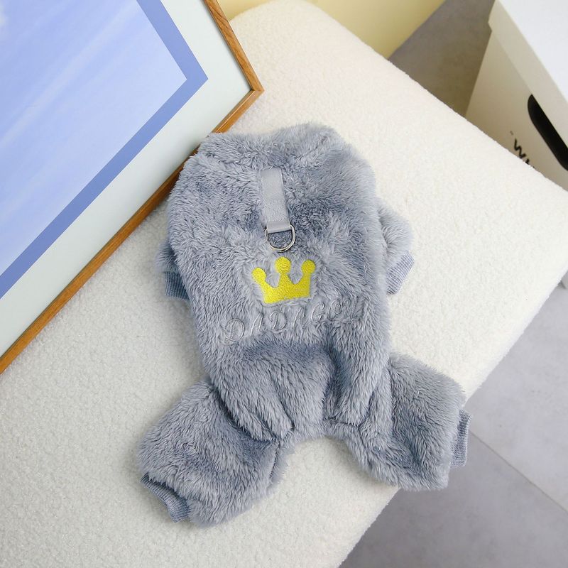 Dog Autumn/Winter Teddy Cat Pet Winter New 23 Crown Four Leg Velvet Clothes_voghion.com