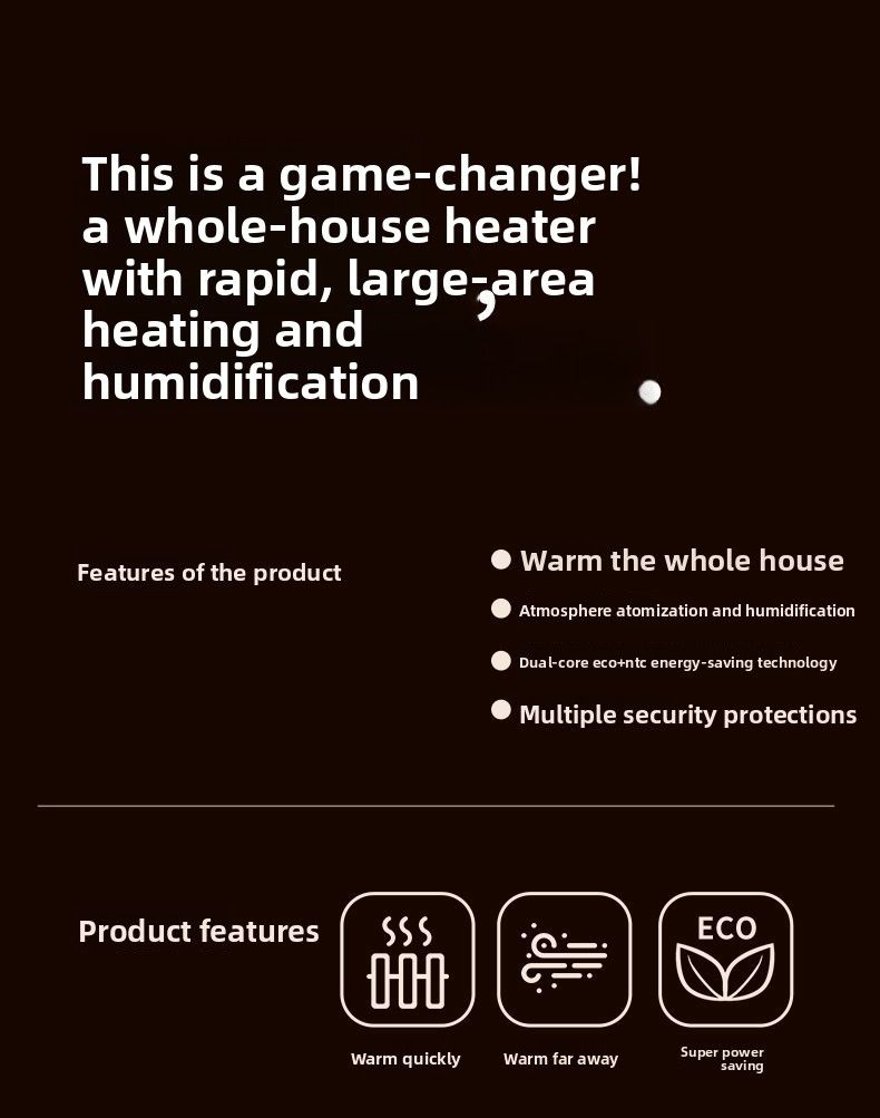 Audio-Luftbefeuchter Graphen Winter Elektrischer Kamin Energiesparender Großflächenheizer für das ganze Haus_voghion.com