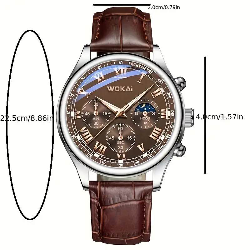 Unisex Retro Quartz Watch - Business & Casual Style, Analog Display, PU Leather Strap, Fashion Wristwatch For Men & Women_voghion.com