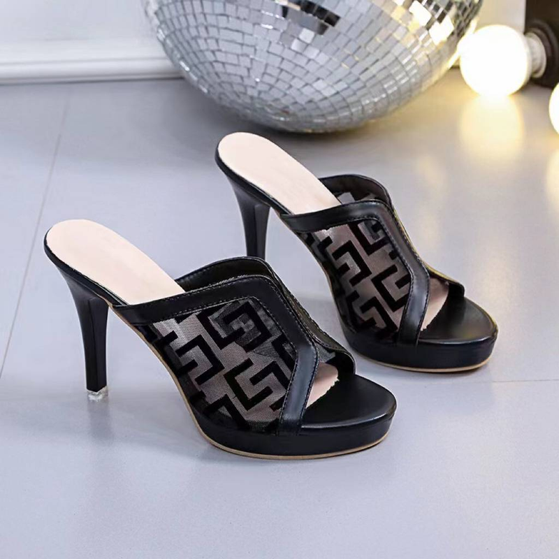 Sandalias de tacón alto con plataforma impermeables y tacón de aguja para mujer, estilo verano 2023, con diseño de boca de pez, combinables_voghion.com