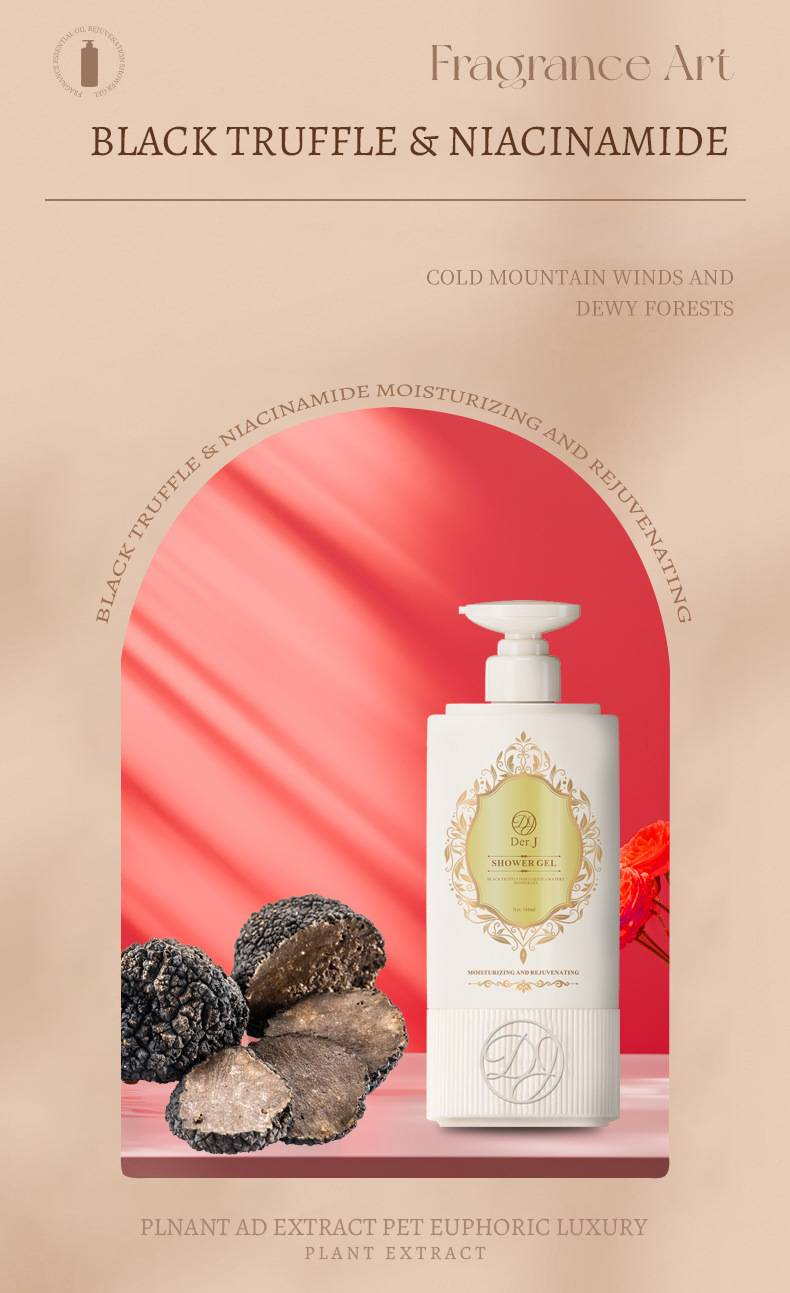 Der.j Black Truffle Anti-Schuppen-Shampoo & Öl – Control Volumizing Shower Gel Set – SHAMPOO für Haar- und Körperpflege_voghion.com
