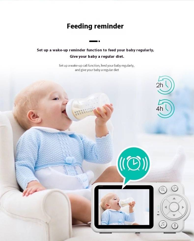 Baby Monitor With 2.8" Screen - Wireless, Cry Detection, Feeding Alerts, Indoor Camera_voghion.com