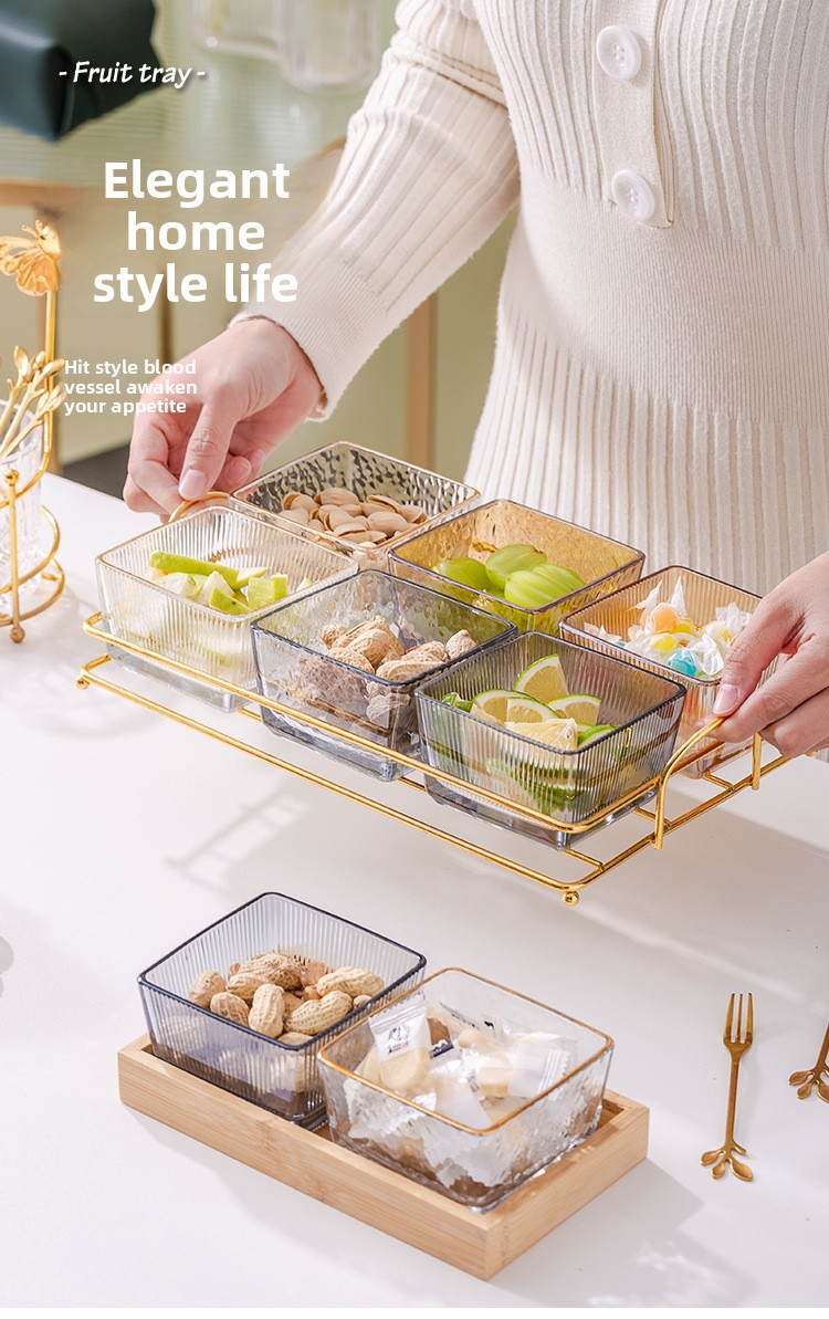 Hochwertiges Serviertablett aus Acryl mit 6 Fächern – Servierplatte für Party-Snacks und Süßigkeiten für KTV und Catering (stabil, rutschfest und spülmaschinenfest)_voghion.com