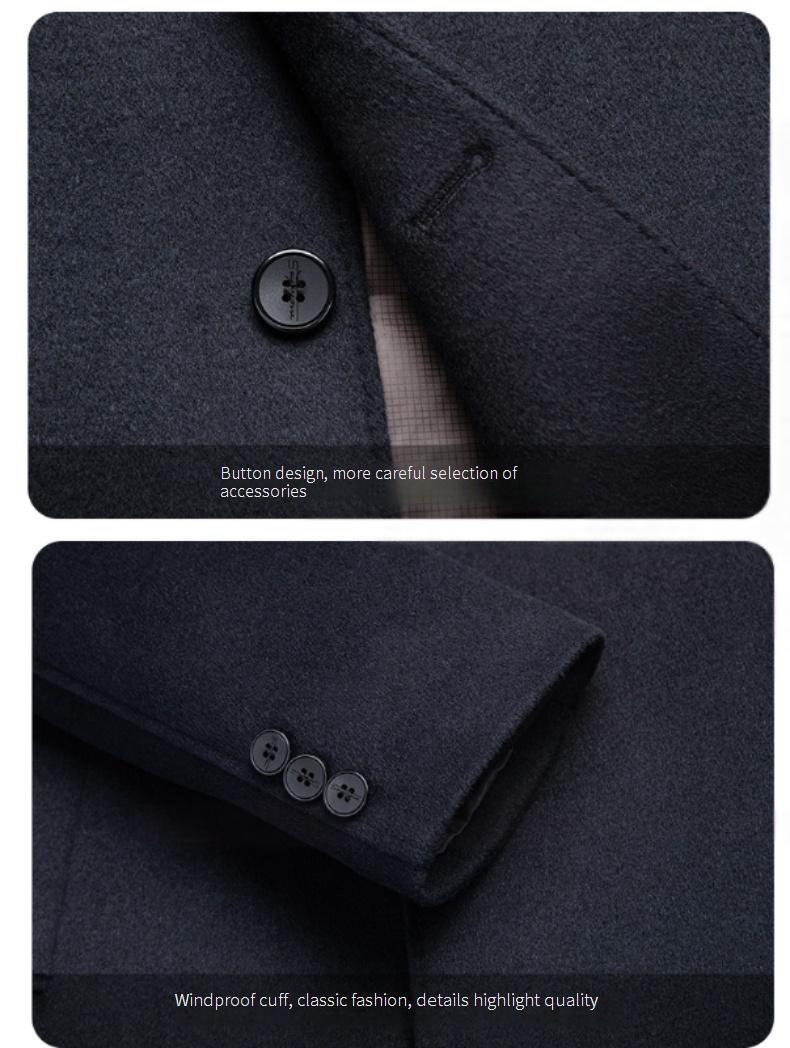 Men’s Detachable Down Liner Wool Blend Overcoat – Mid-Length Winter Coat With Removable Hood, Business Casual Trench Coat In Grey/Black/Navy_voghion.com