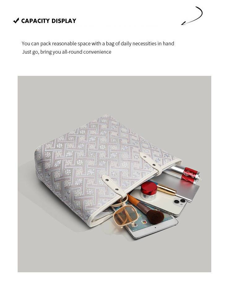 Stylish Ethnic Pattern Tote Bag For Women - Large Boho Shoulder Bag With Zipper Closure, Trendy Crossbody Handbag For Daily Use_voghion.com