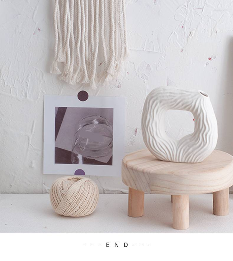 Modern Square Ceramic Vase Set - White Porcelain Home Decor For Flowers & Dried Arrangements, Minimalist Centerpiece For Living Room & Office_voghion.com