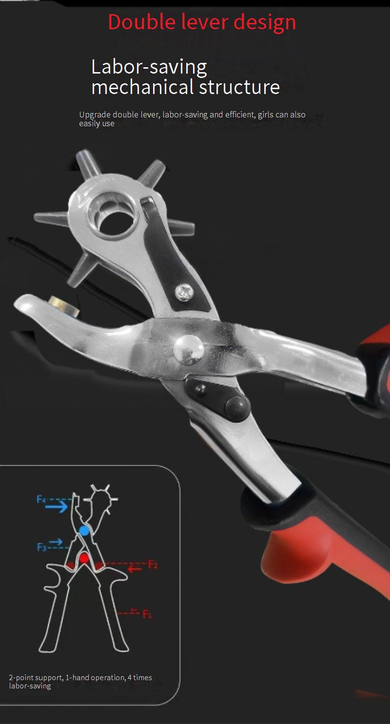 Outil de perforation multifonction professionnel pour ceintures, montres et bracelets – Lame en acier au carbone robuste, design compact et ergonomique (22,8 x 9,4 x 2 cm)_voghion.com