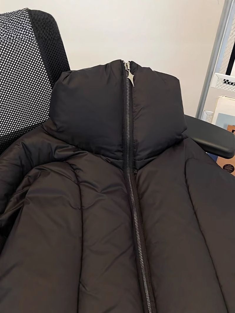 Kurzjacke für Herren, warm, Winter, hoher Kragen, Steppmantel, lockere Passform, modische Freizeitoberbekleidung, Schwarz_voghion.com