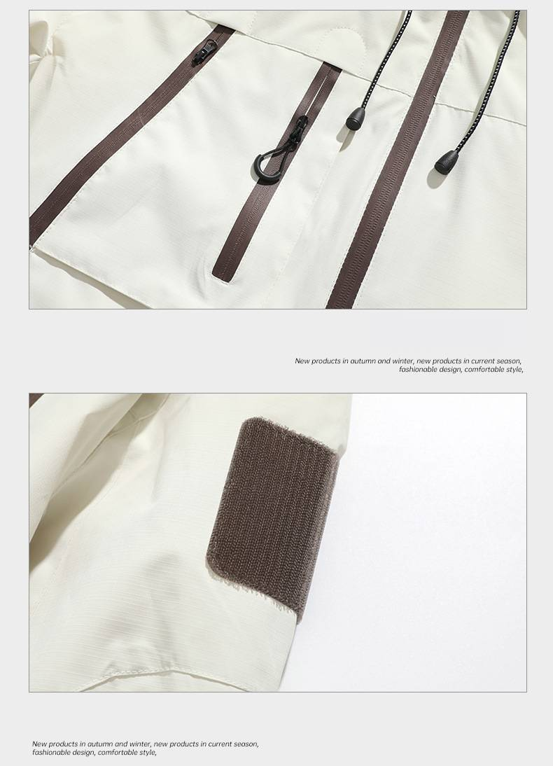 Wasserdichte Windjacke mit Kapuze für Herren – Leichter Outdoor-Regenmantel zum Wandern und Reisen (Schwarz, Lila, Zitrone, Elfenbein, Orange-Braun)_voghion.com