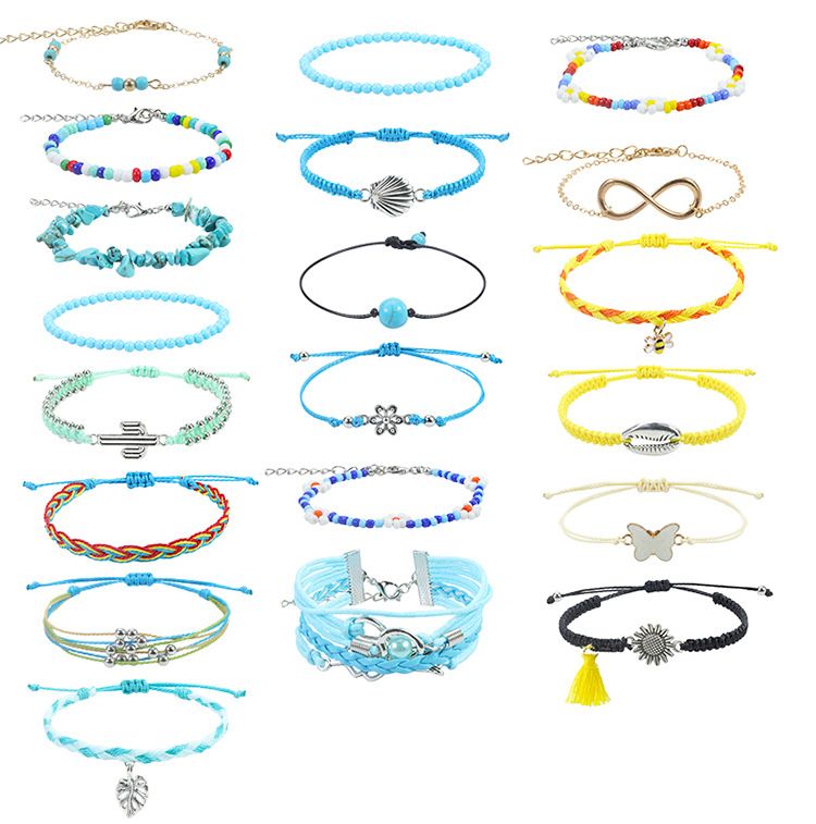 Wax Thread Hand Woven Bracelet Beach Surf Hand Rope Starfish Shell Bracelet_voghion.com