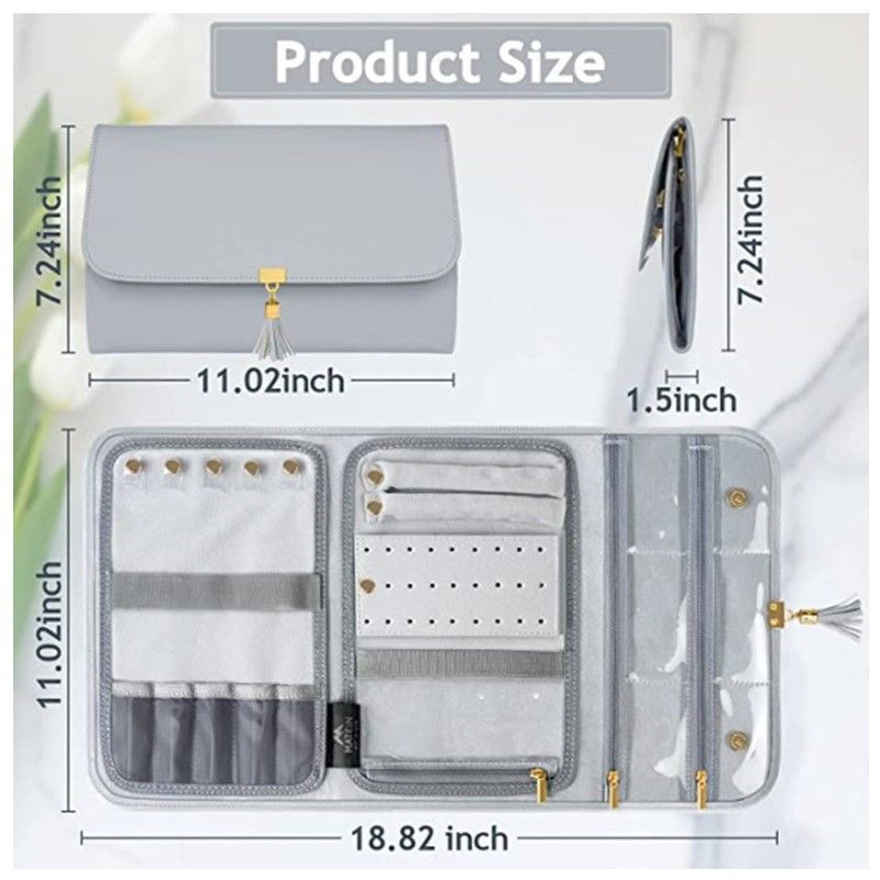Bolsa de almacenamiento plegable para joyas, bolsa de viaje portátil, bolsa de almacenamiento para cosméticos_voghion.com