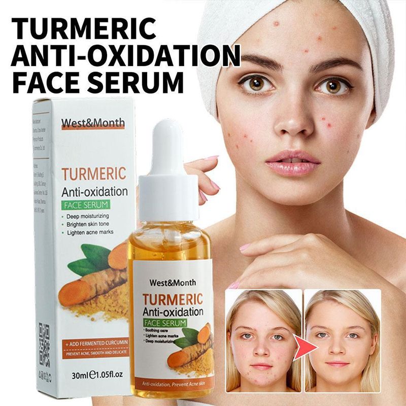 Suero blanqueador facial de cúrcuma Suero antioxidante de cúrcuma Suero corrector de manchas oscuras de cúrcuma Jabón de aceite de cúrcuma para iluminar el rostro_voghion.com