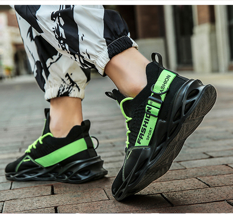 Herrenschuhe Klingenschuhe Fischschuppen-Sportschuhe Neue Herren-Laufschuhe fliegende gewebte atmungsaktive Freizeitsportschuhe_voghion.com