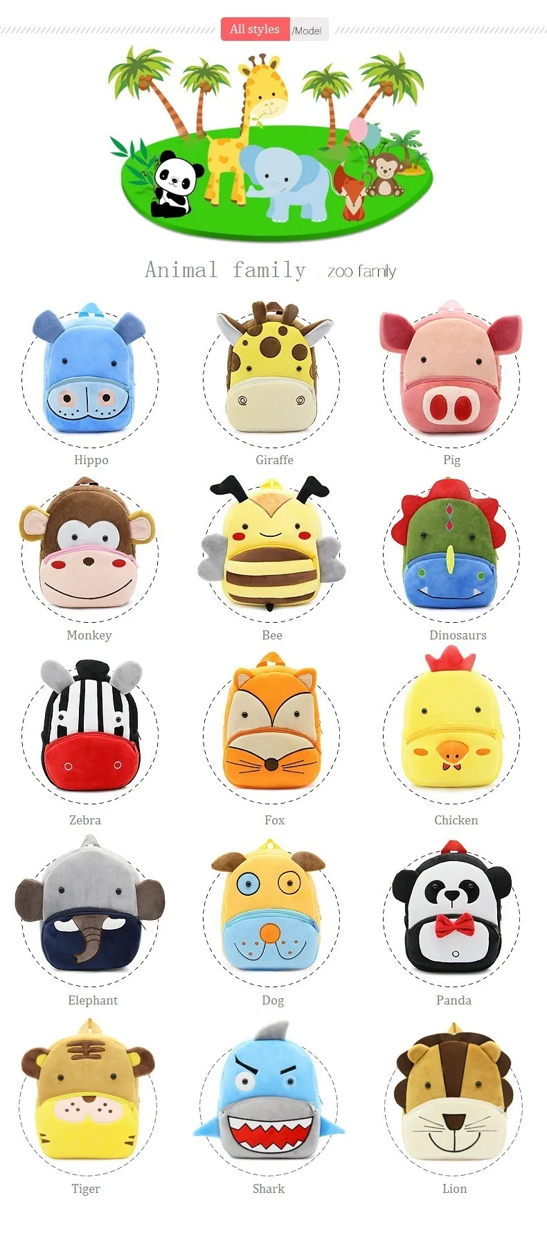 Zaino per bambini simpatico cartone animato scimmia asilo per bambini mochila Borse da scuola per neonati zainetto per bambina escolares_voghion.com