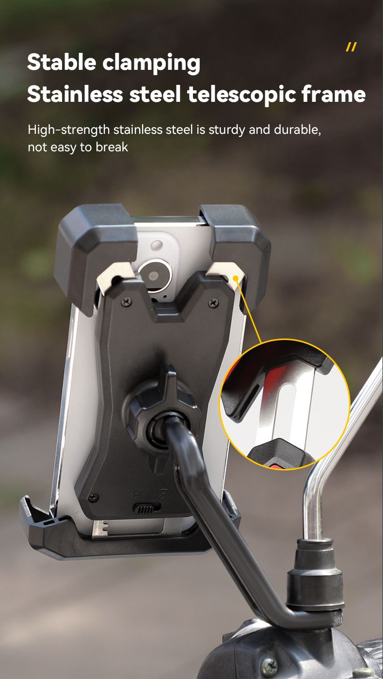Supporto per cellulare da bicicletta per esterni, supporto per cellulare con specchietto retrovisore per moto, supporto per cellulare con sgancio rapido, supporto fisso per la navigazione del cellulare_voghion.com