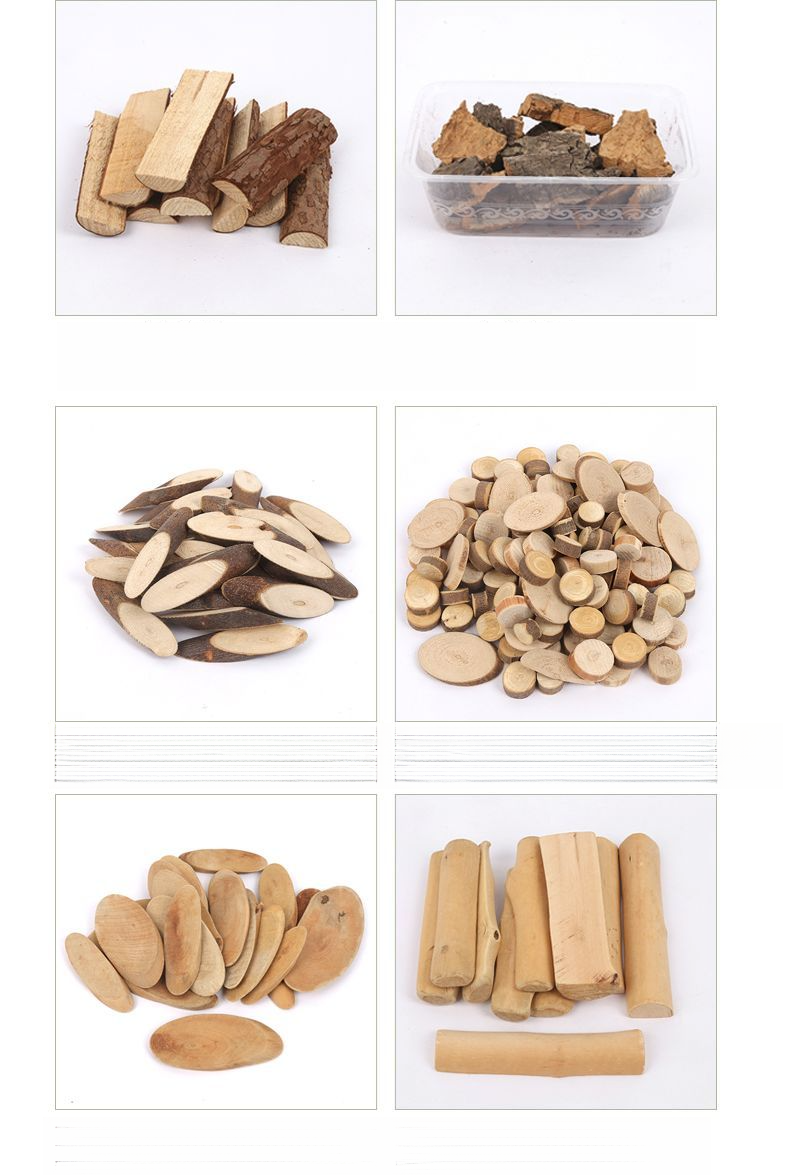 Small DIY Handcraft Preschool Kindergarten Art Area Natural Log Wooden Blocks Set Materials Dry Branches_voghion.com