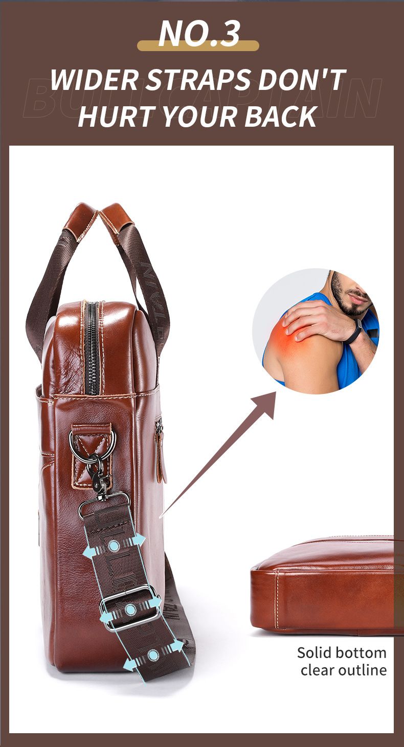 Borsa da uomo d'affari Captain Niu, borsa a tracolla alla moda, primo strato in pelle bovina, borsa da uomo multifunzionale di grande capacità_voghion.com