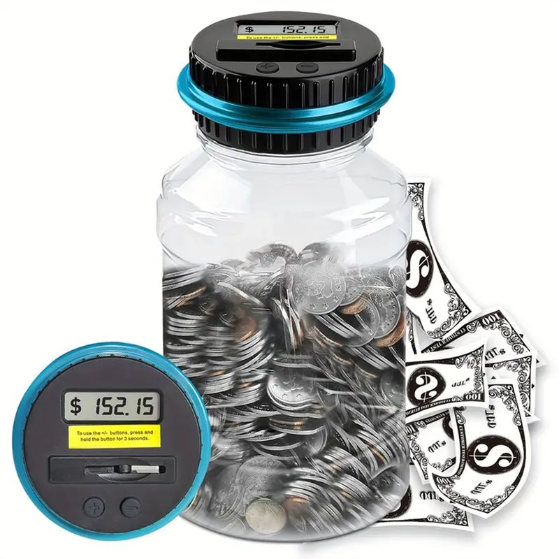 Elektronik Kumbara Sayaç Madeni Para Dijital LCD Sayma Madeni Para Para Tasarruf Kutusu Kavanoz Madeni Para Saklama Kutusu USD EURO Para Hediyeleri İçin_voghion.com