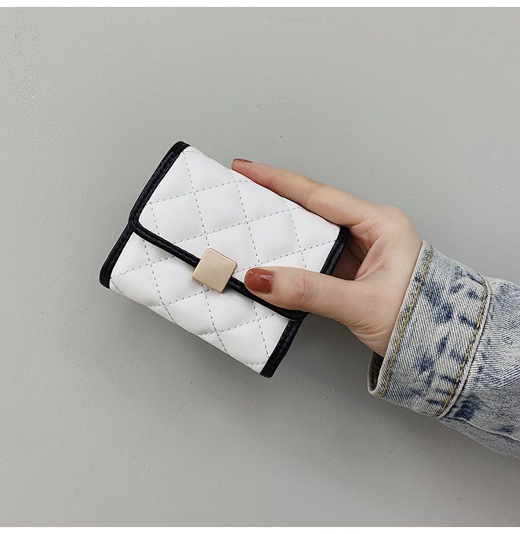 Portafoglio piccolo con diamanti alla moda, porta carte, porta monete, borsa per studenti, stile college, piccola borsa, porta carte, borsa porta carte_voghion.com