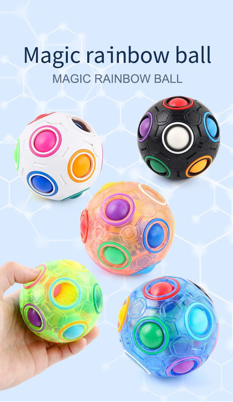 Stress Relief Toys Stem Supply Candy Colored Rubik's Cube Rainbow Ball 12 Hole Press Anti Anxiety And Unique Decompression Toy_voghion.com