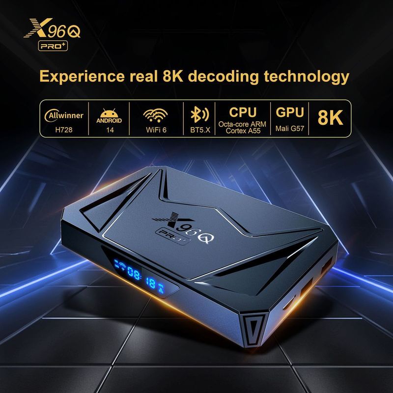 New X96QPRO+ Smart TV Box – Android 14, Allwinner H728, Gigabit LAN Media Hub_voghion.com
