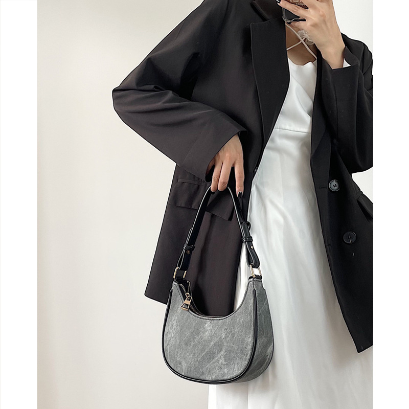 Borsa sottoascellare di nicchia francese di fascia alta Borsa a tracolla monospalla con texture retrò per pendolari estiva da donna_voghion.com