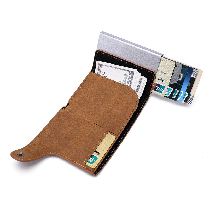 Brand High Quality Aluminum Alloy Card Case Wallet, Credit Card Bag Side Push_voghion.com
