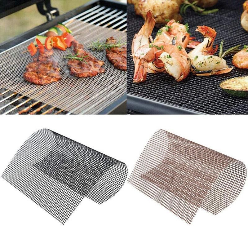 Non-Stick High Temperature Resistant BBQ Grid Pad Barbecue Mesh Reusable Easily Cleaned Cooking Pads Baking Grill Tool_voghion.com
