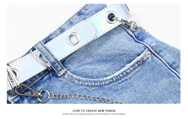 Ceinture à œil de poulet pour pantalon à simple ou double rangée, décoration de chaîne suspendue à la mode punk jeans_voghion.com