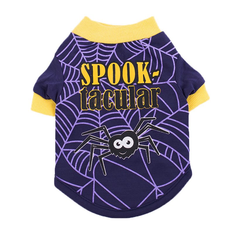 Vestiti per cani di Halloween in poliestere sottile e cotone, stile orsacchiotto, zucca, mostro, teschio, ragno_voghion.com