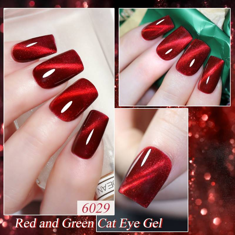 Arte Clavo 10ml Nail Art Red Series Crystal Ochi de pisica Gel magnetic Lac de unghii Laser Magnet Soak Off UV LED Lac semipermanent_voghion.com