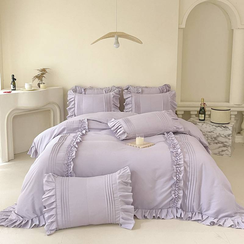 Set di biancheria da letto Premium Ins con pizzo - 1500-2000 g di poliestere di alta qualità, disponibile nelle misure da 1,2 m a 2,0 m (lenzuola, gonne da letto)_voghion.com