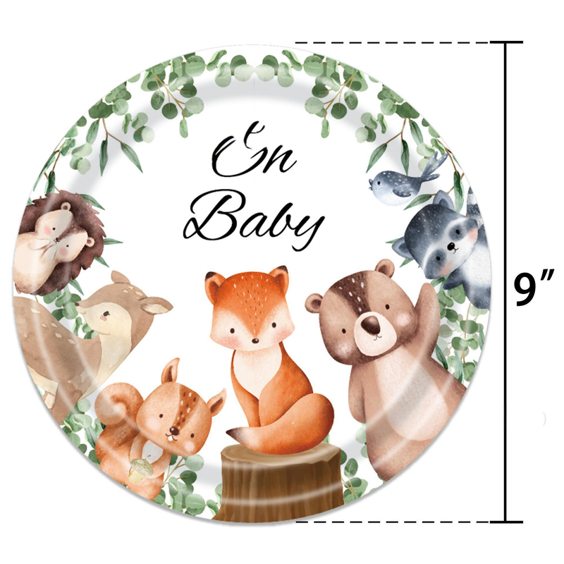 Décorations de fête DIY Nouvelle vaisselle de fête d'animaux de la jungle Décoration d'anniversaire pour enfants et bébés Thème forêt Assiettes en papier jetables Nappe_voghion.com