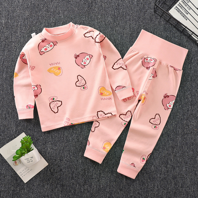 Mother & Kids Trousers Suit Pure Cotton Baby Clothes Long Sleeved Underwear High Waist Clothing_voghion.com