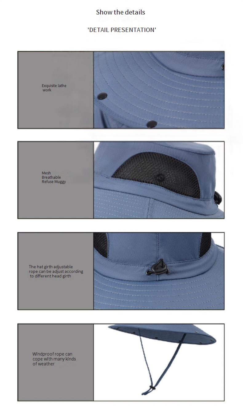 Sonnenhut mit vollständiger Abdeckung und Nackenklappe – LSF 50+ Schutz zum Angeln und Wandern – Atmungsaktives und staubdichtes Design_voghion.com