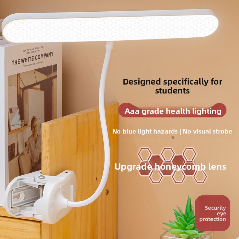 Luminária de mesa LED clip-on com brilho de 90+ CRI e grau AA, recarregável por USB, controle de toque e temperatura de cor ajustável – Luminária de estudo_voghion.com