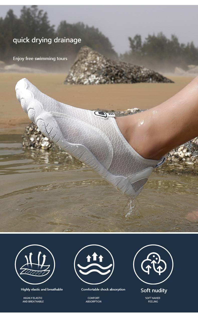 Scarpe da acqua leggere a piedi nudi per nuoto, spiaggia, yoga, pilates, danza e fitness - Calzini da acqua traspiranti ad asciugatura rapida con suola in gomma antiscivolo_voghion.com