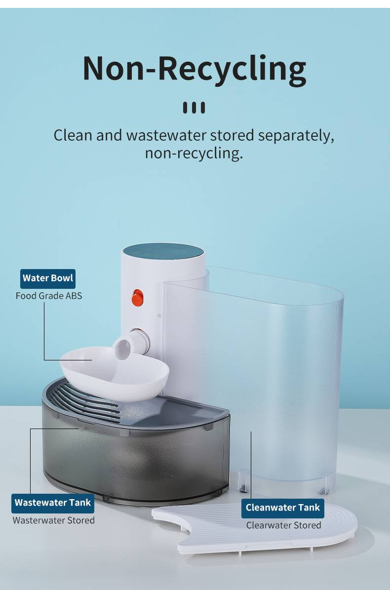 Intelligenter Wasserbrunnen für Haustiere, automatischer Katzenwasserbrunnen mit 3 l/100 oz, wiederaufladbarer und filterloser Wasserspender für Hunde_voghion.com