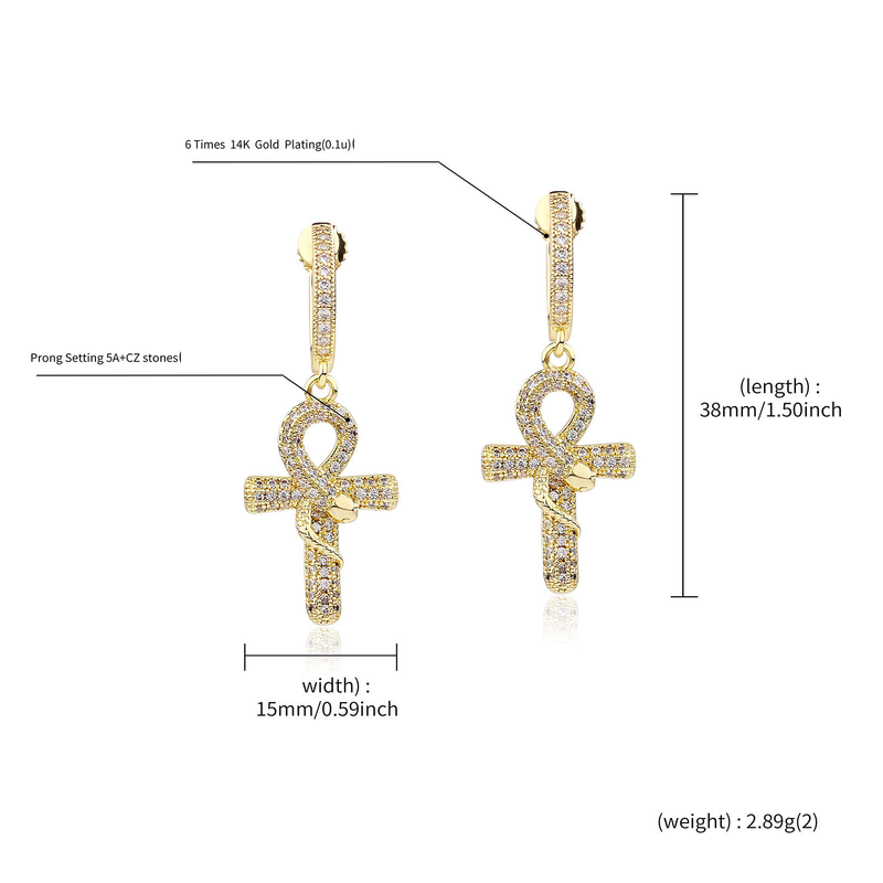 Ohrringe Ohrringe ohne Piercing, Hip Hop Ohrringe für Männer und Frauen, personalisierte einfache Schlangendiamant-Ohrringe_voghion.com