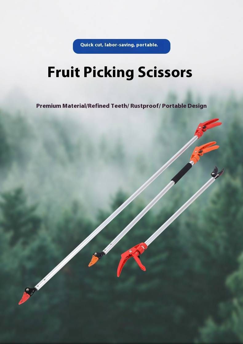 Telescopic Fruit Picker With Lightweight Aluminum Pole & Non-Slip Handle – Ergonomic Gardening Tool For High Branches_voghion.com