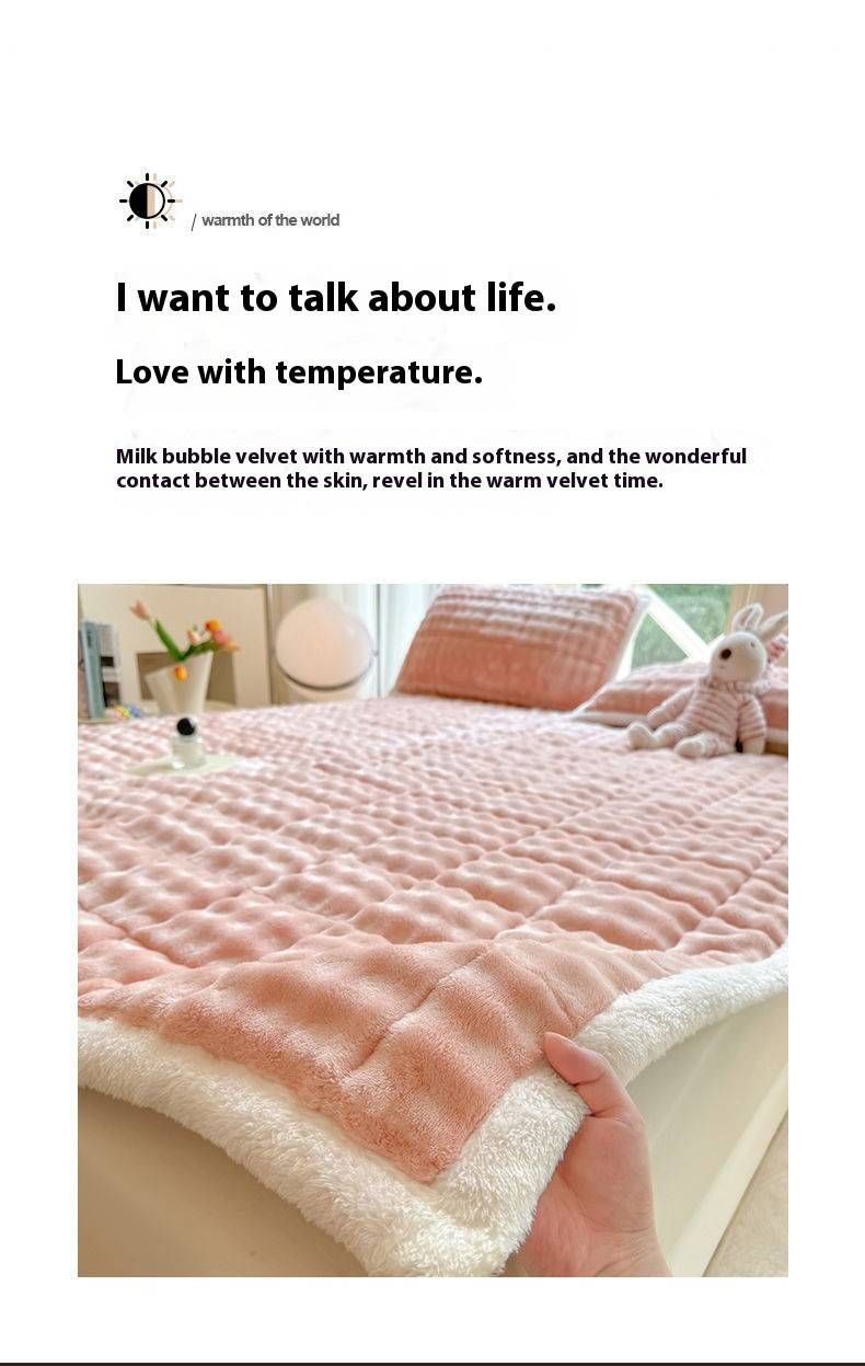Set coprimaterasso in pelliccia di alta qualità - Biancheria da letto in pile a bolle ultra morbida e calda per la casa e il dormitorio (varie misure e colori, comfort felino)_voghion.com
