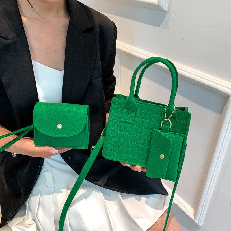 2025 Summer New Fashion Felt Handbag Single Shoulder Mother-Daughter Crossbody Bag Women's Bag Supports Bulk Wholesale Mixed Batch_voghion.com