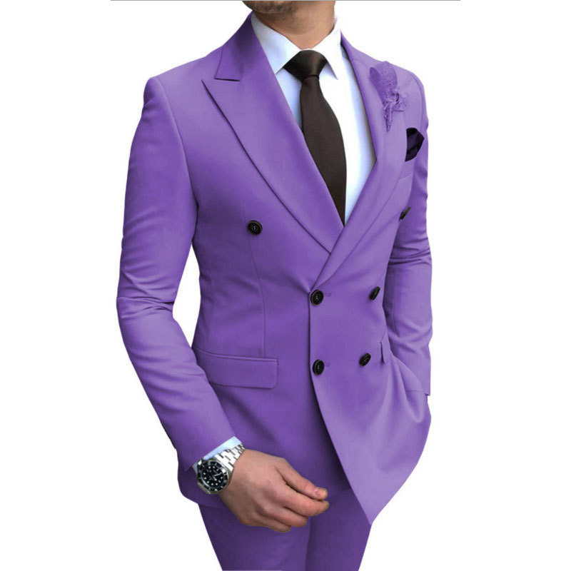 Costume d'affaires et de loisirs de mariage, ensemble de costume de banquet de mariage en deux pièces pour marié et garçon d'honneur, homme_voghion.com