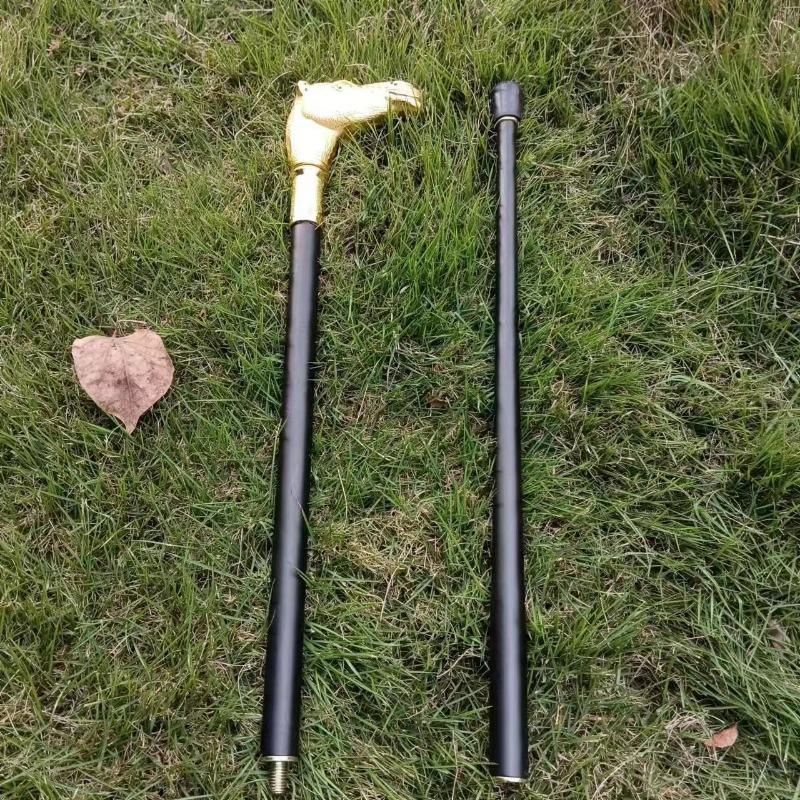 Golden Camel Head Walking Cane Fashion Walking Stick Gentleman Luxury Crosier Knob Walking Stick 93cm_voghion.com