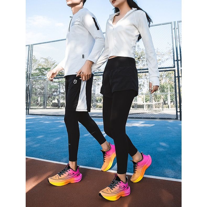 Professional Racing Carbon Plate Ultra-light Shock Absorption Popcorn Rebound Unisex Sports Marathon Running Shoes_voghion.com